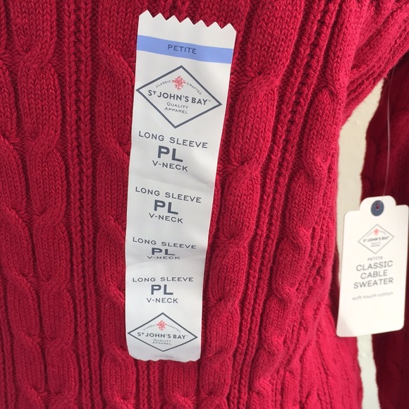 Red V Neck Sweater - Picture 8 of 9